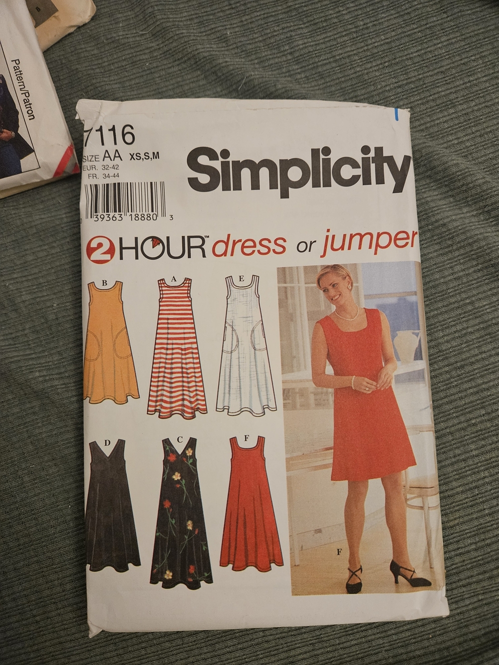 Simplicity Red Sleeveless A-Line Dress Pattern Cover